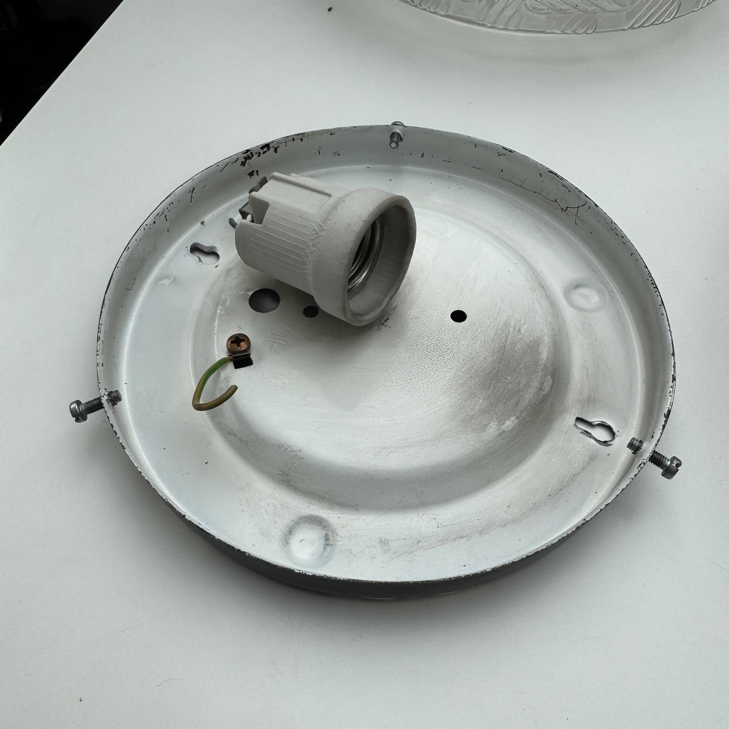 Ceiling Lamp Light Vintage 1970s Basket Weave