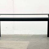 Italian model LC6 dining or office table in metal and glass by Le Corbusier, Pierre Jeanneret, Charlotte Perriand for Cassina.