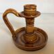Ochre brown ceramic candle holder