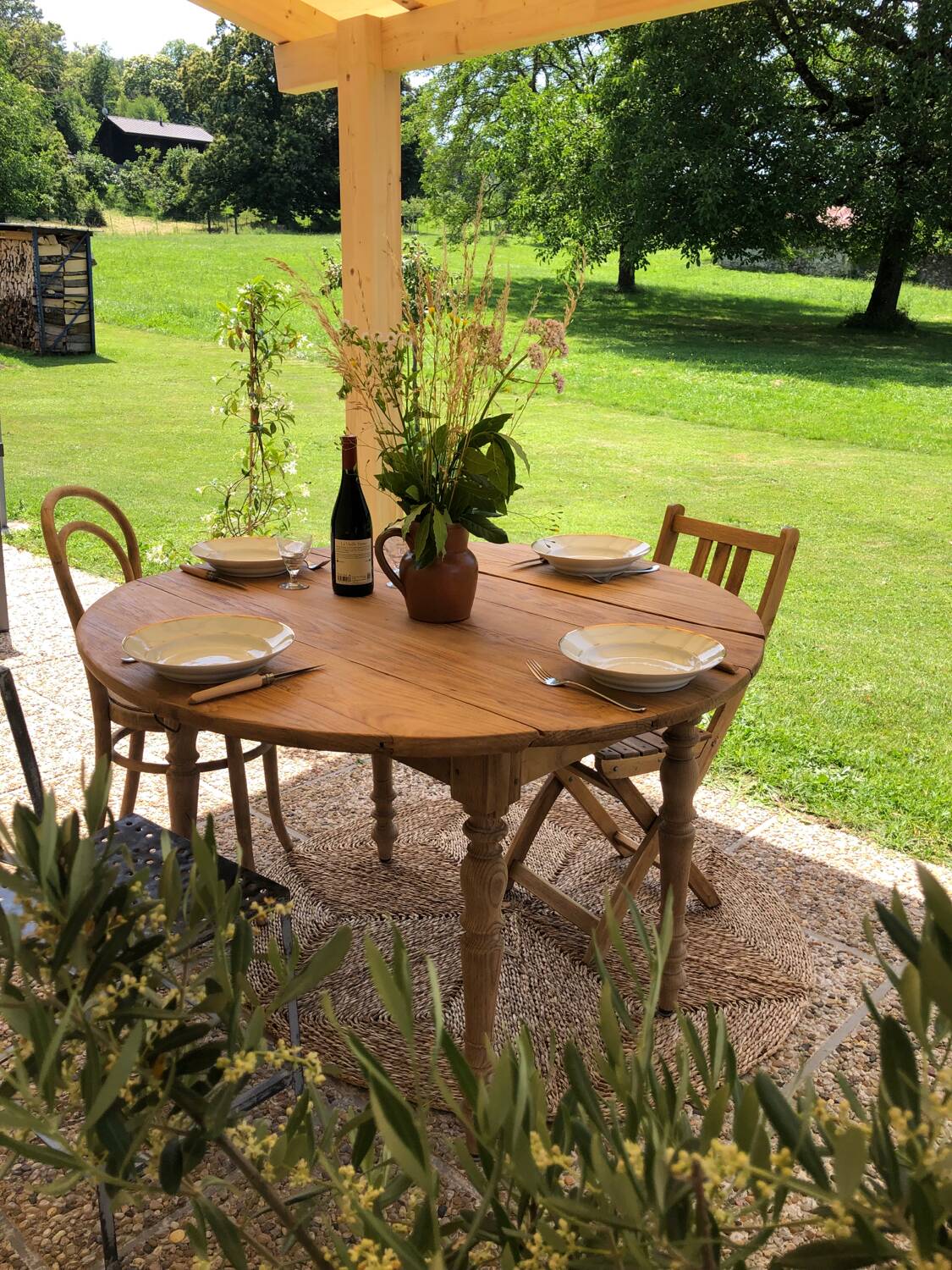 Farmhouse table with shutters