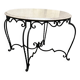 Vintage 1940s art deco marble and metal pedestal table