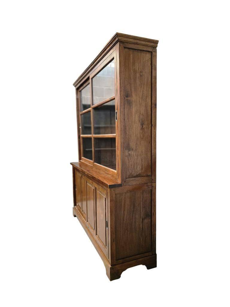 Armoire, vaisselier vitré vintage en bois