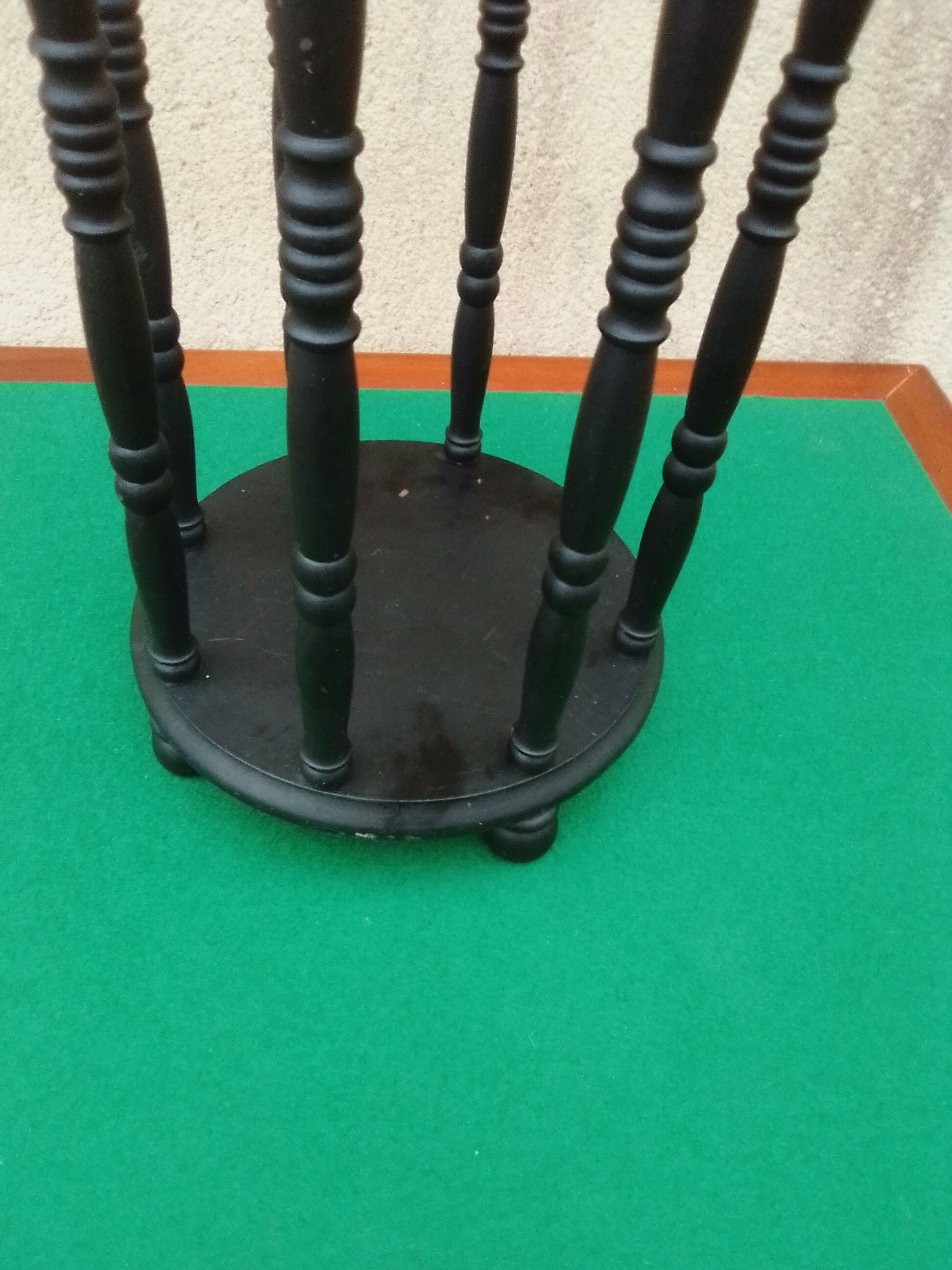 Porte parapluie en bois noir H 51 cm