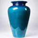 Vintage vase Dinis Portugal in turquoise and cobalt blue ceramic, 1970s.
