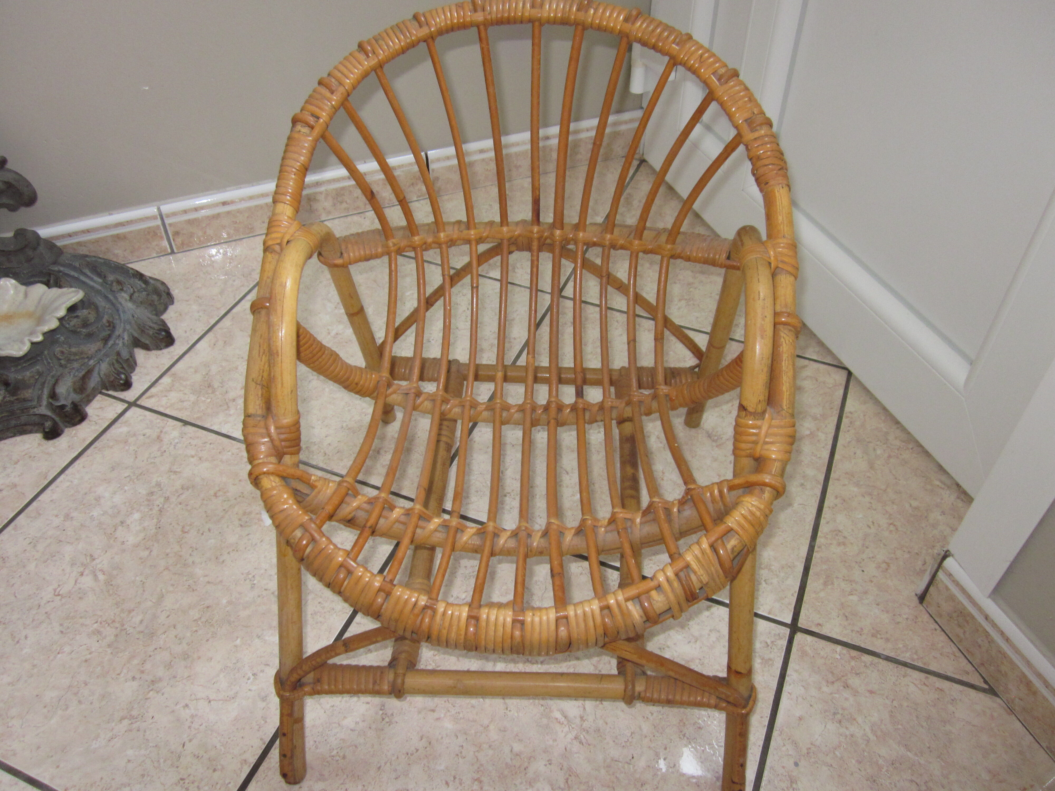 Child 60s rattan chair