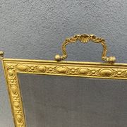 Antique 19th century fireplace screen, Bouhon Frères spark arrester