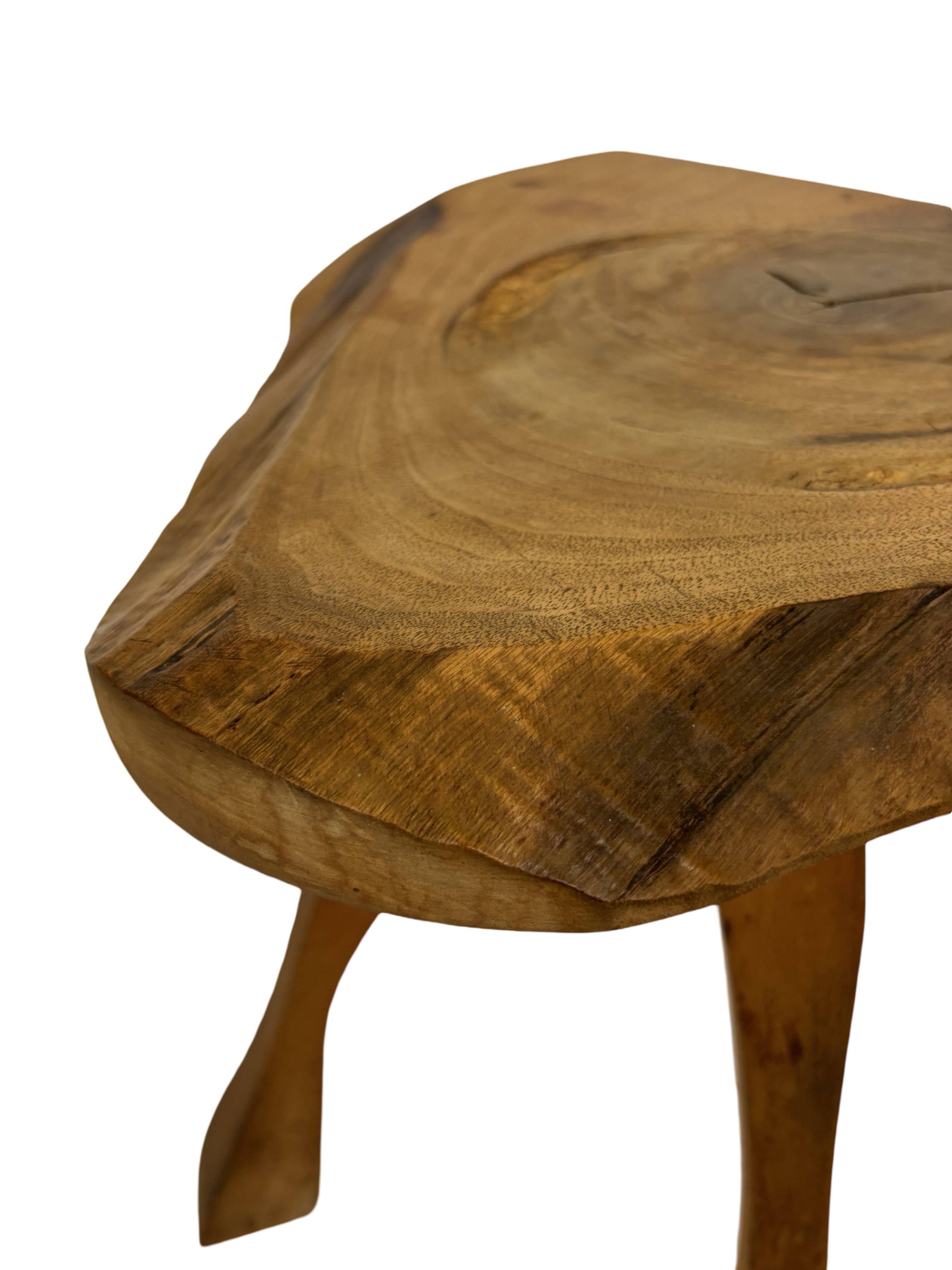 Vintage wooden side table  natural design small table