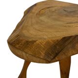 Vintage wooden side table  natural design small table
