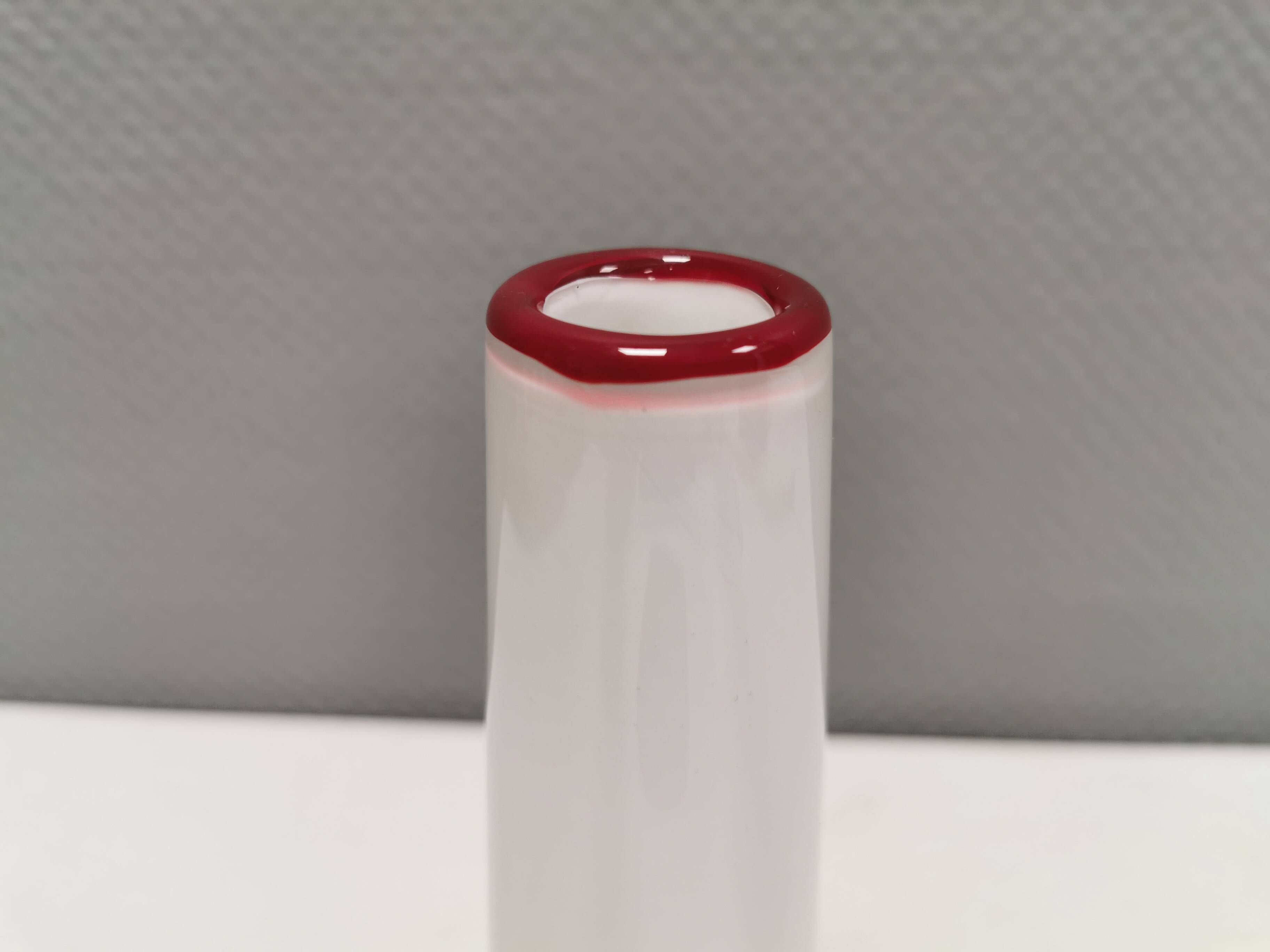 Slim mouth-blown vase from Danish holmegaard glassworks, estimated 1980s.