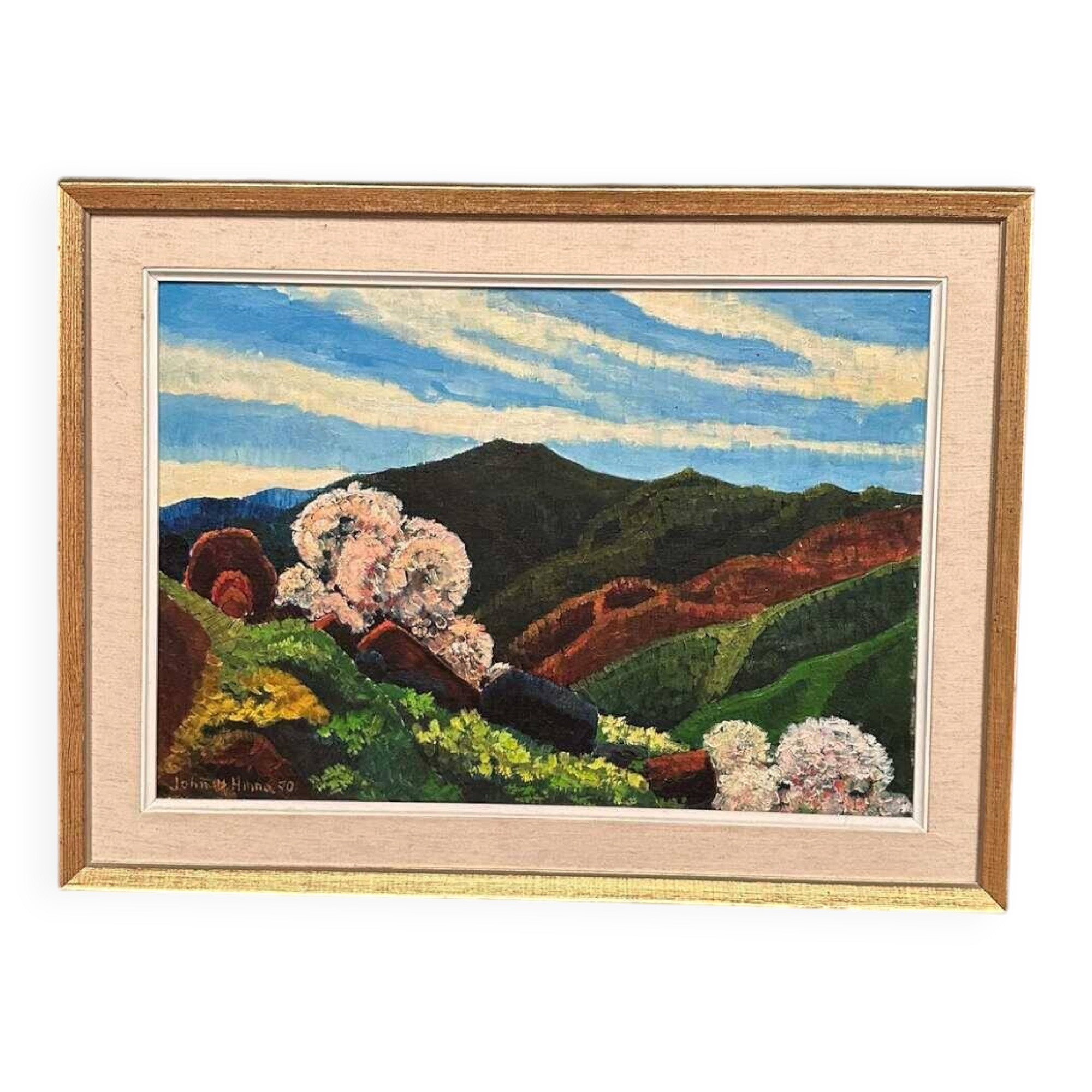 Original Swedish Oil on Panel – “Mountain Landscape” by John B. Hinna