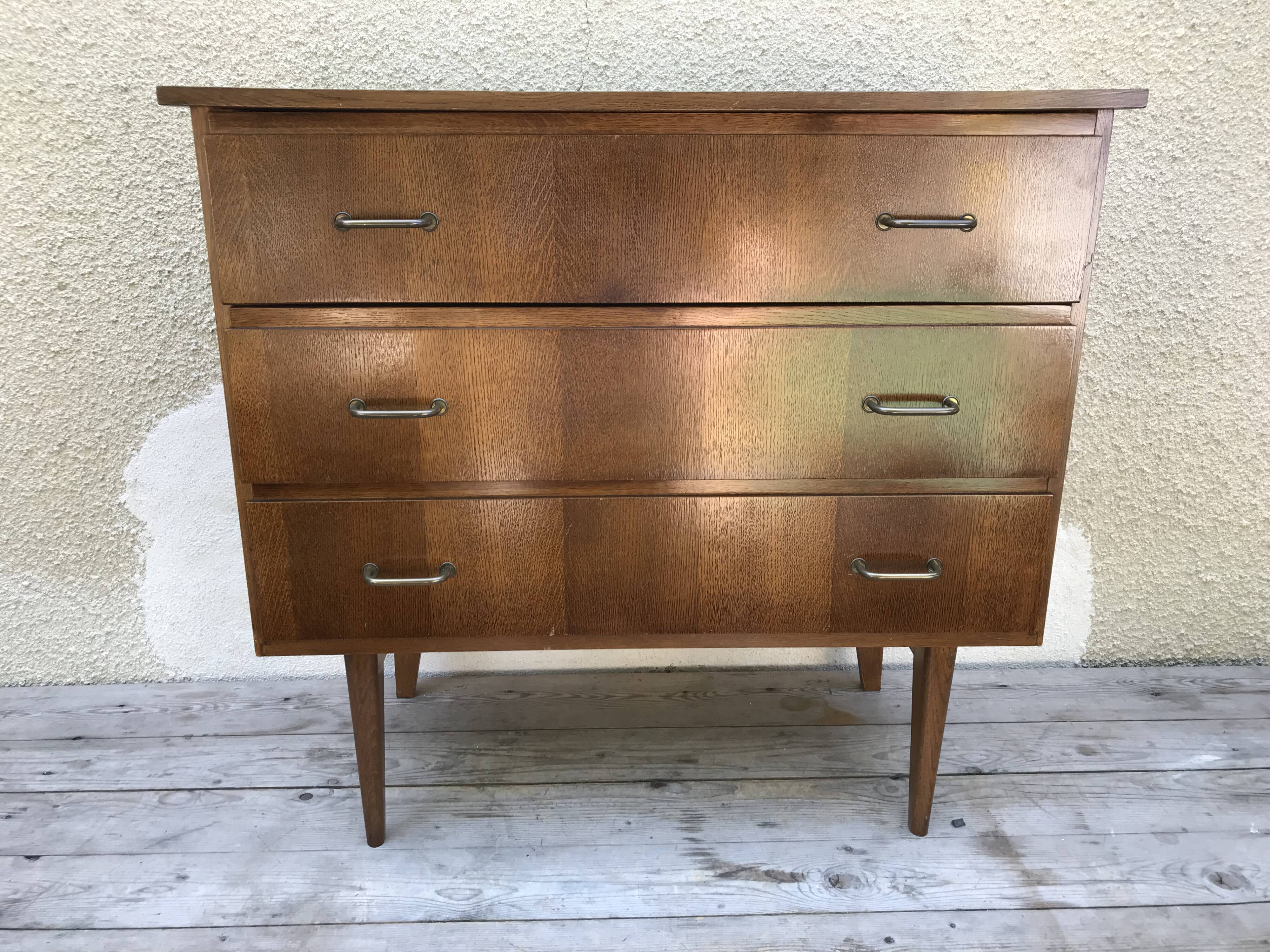 Chest of drawers wood feet compass 70