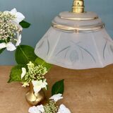 Vintage frosted glass lampshade pendant light
