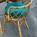 Rattan desk and chair 1960