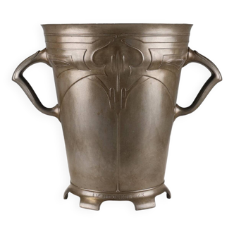Art Nouveau stamped Tin Wine or Champagne Cooler, Belgium, 1906