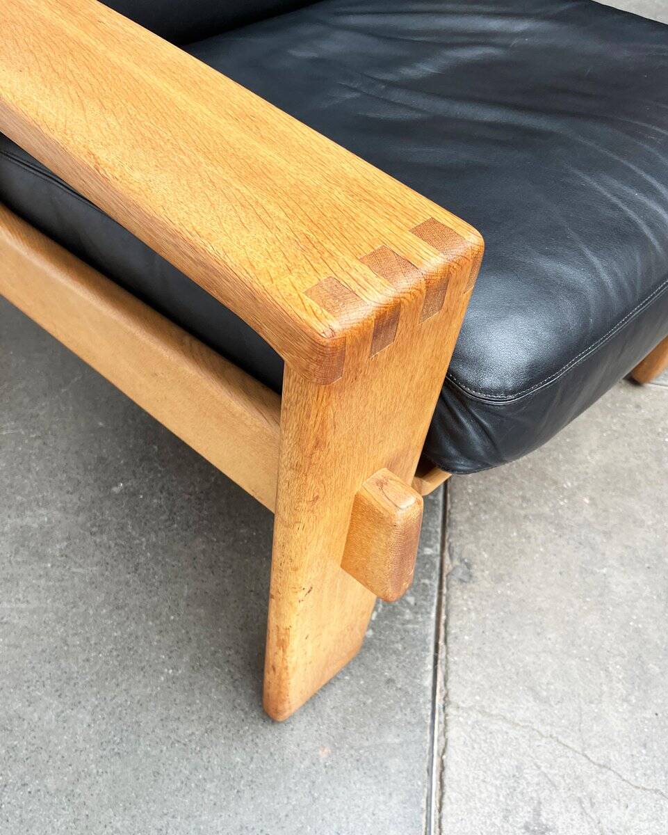 Mid-Century lounge chair model Bonanza with a high back in leather by Esko Pajamies for Asko, Finland, 1960s.