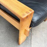 Mid-Century lounge chair model Bonanza with a high back in leather by Esko Pajamies for Asko, Finland, 1960s.