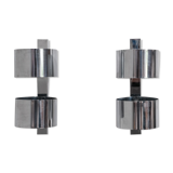 Pair of chrome italian mid-century wall lights