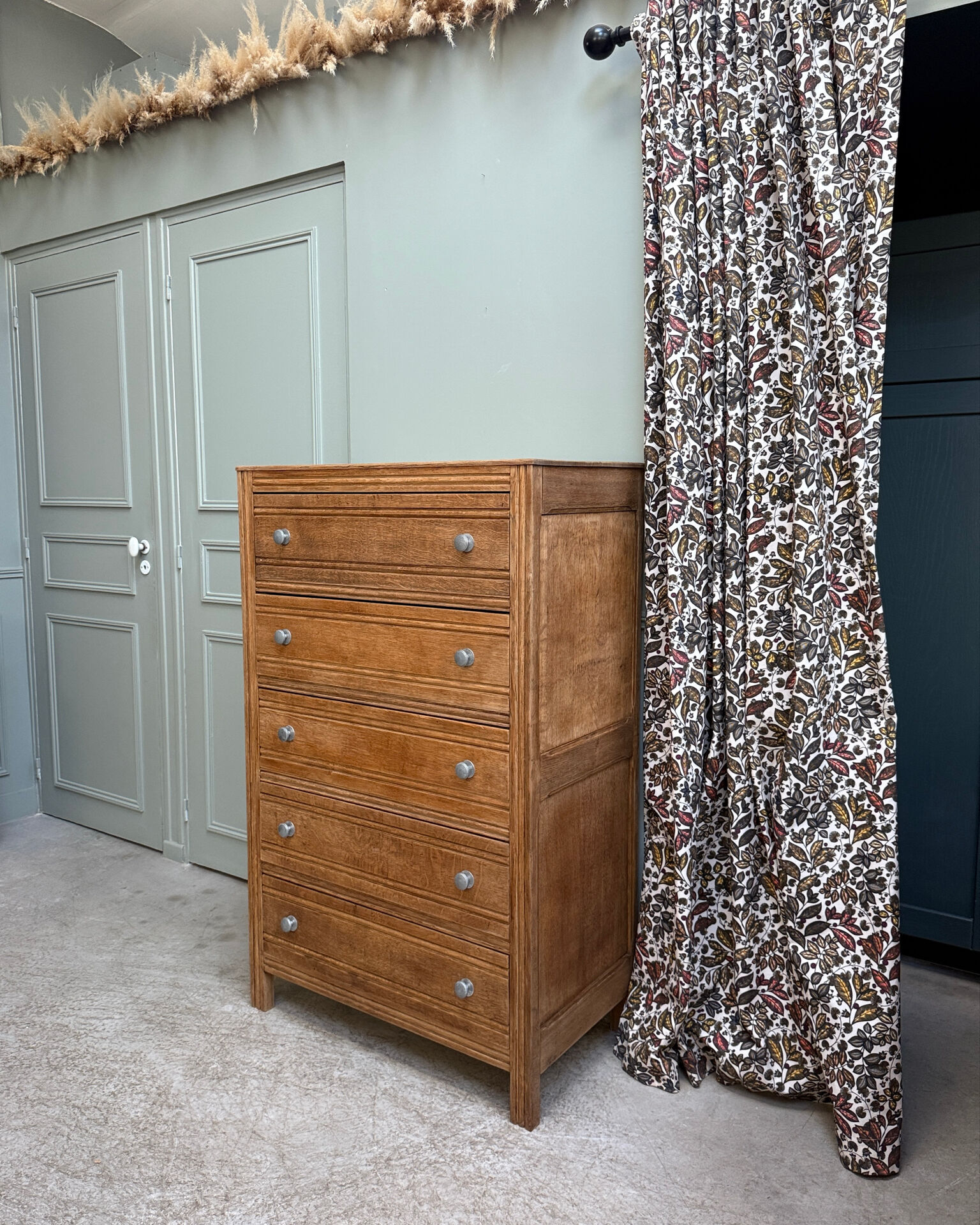 Large Art Deco oak chest of drawers (renovated)