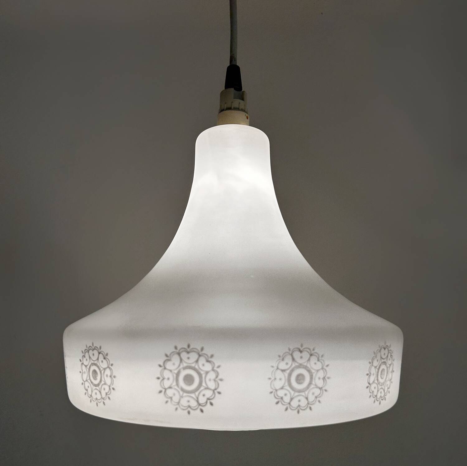 Scandinavian opaline chandelier from the 60s
