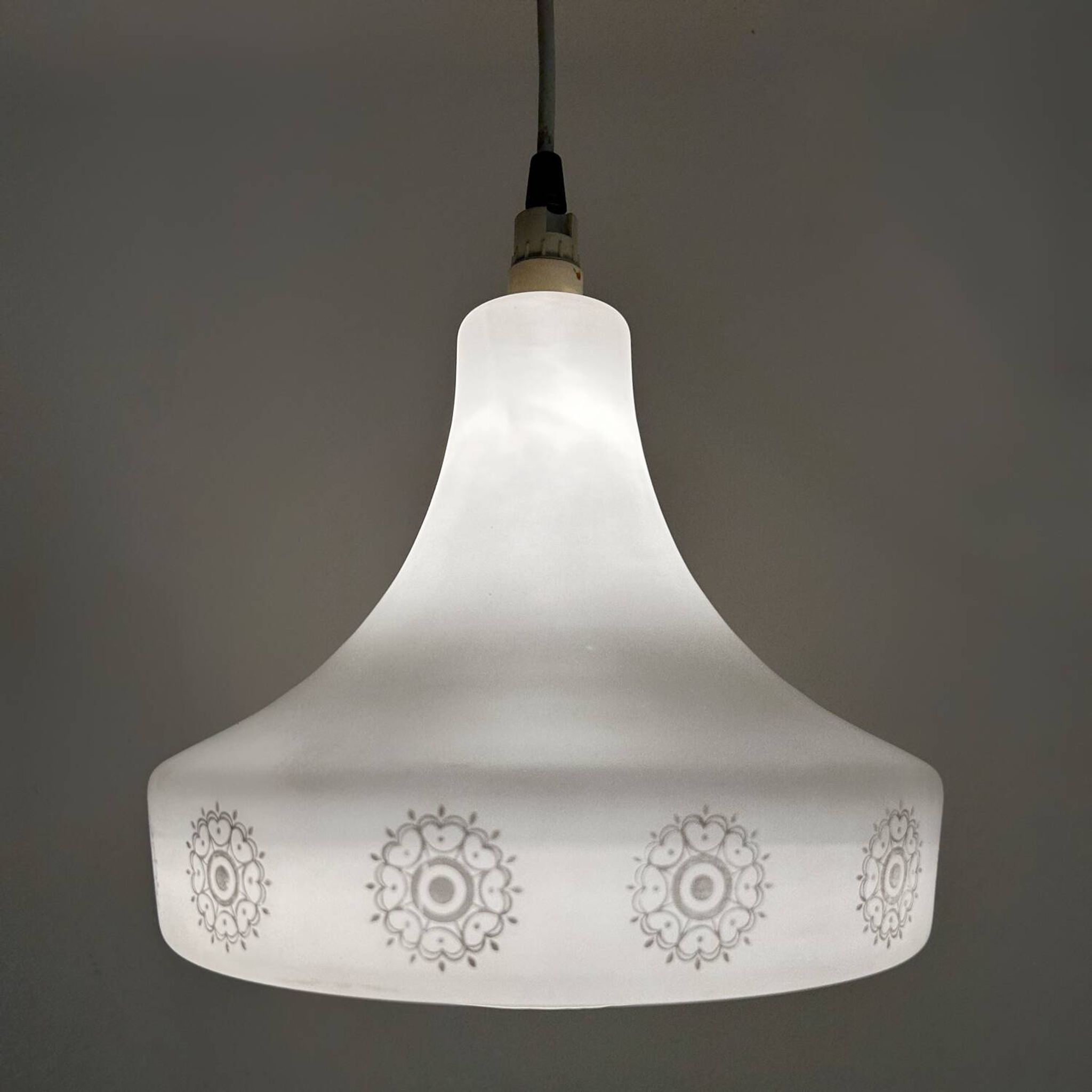 Scandinavian opaline chandelier from the 60s