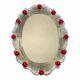 Venetian Murano Glass Oval Red Floral Wall Mirror – Hand-Carved Italian Art