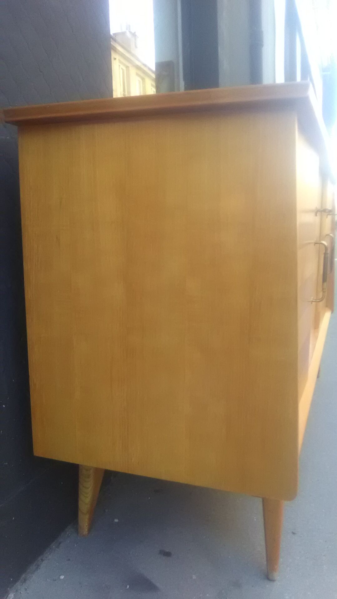 Vintage sideboard 1950 oak foot compass