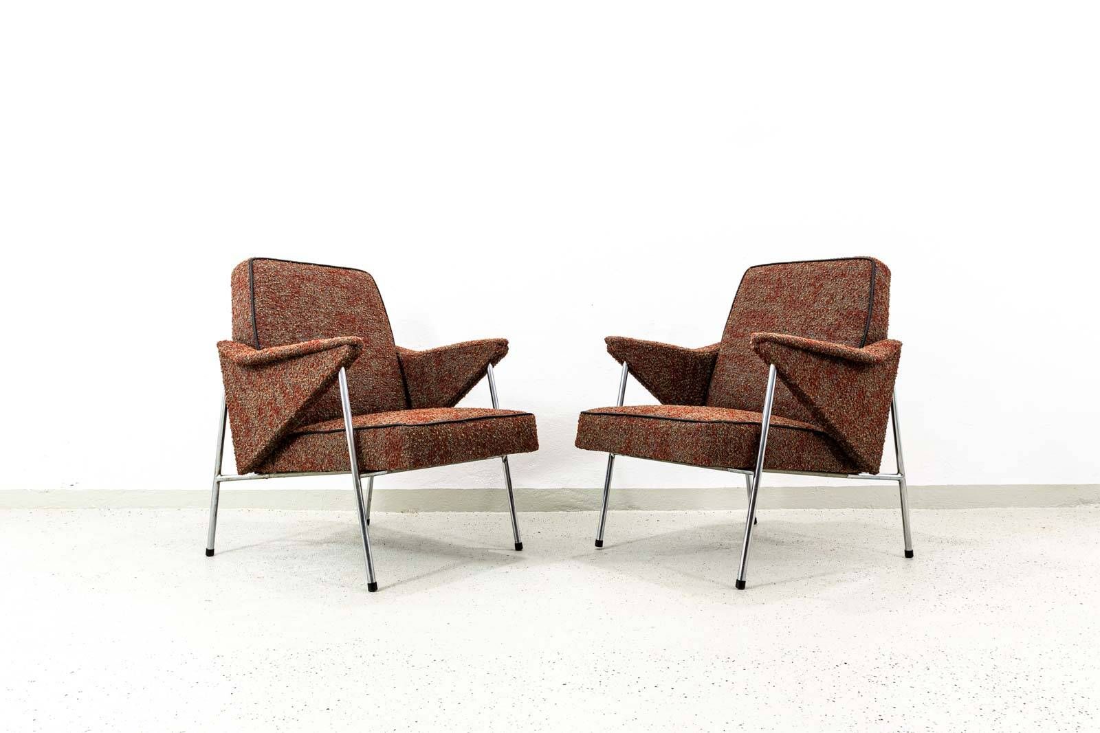 Metal vintage Armchairs “Bat” Poland, 1960’s, Set Of 2