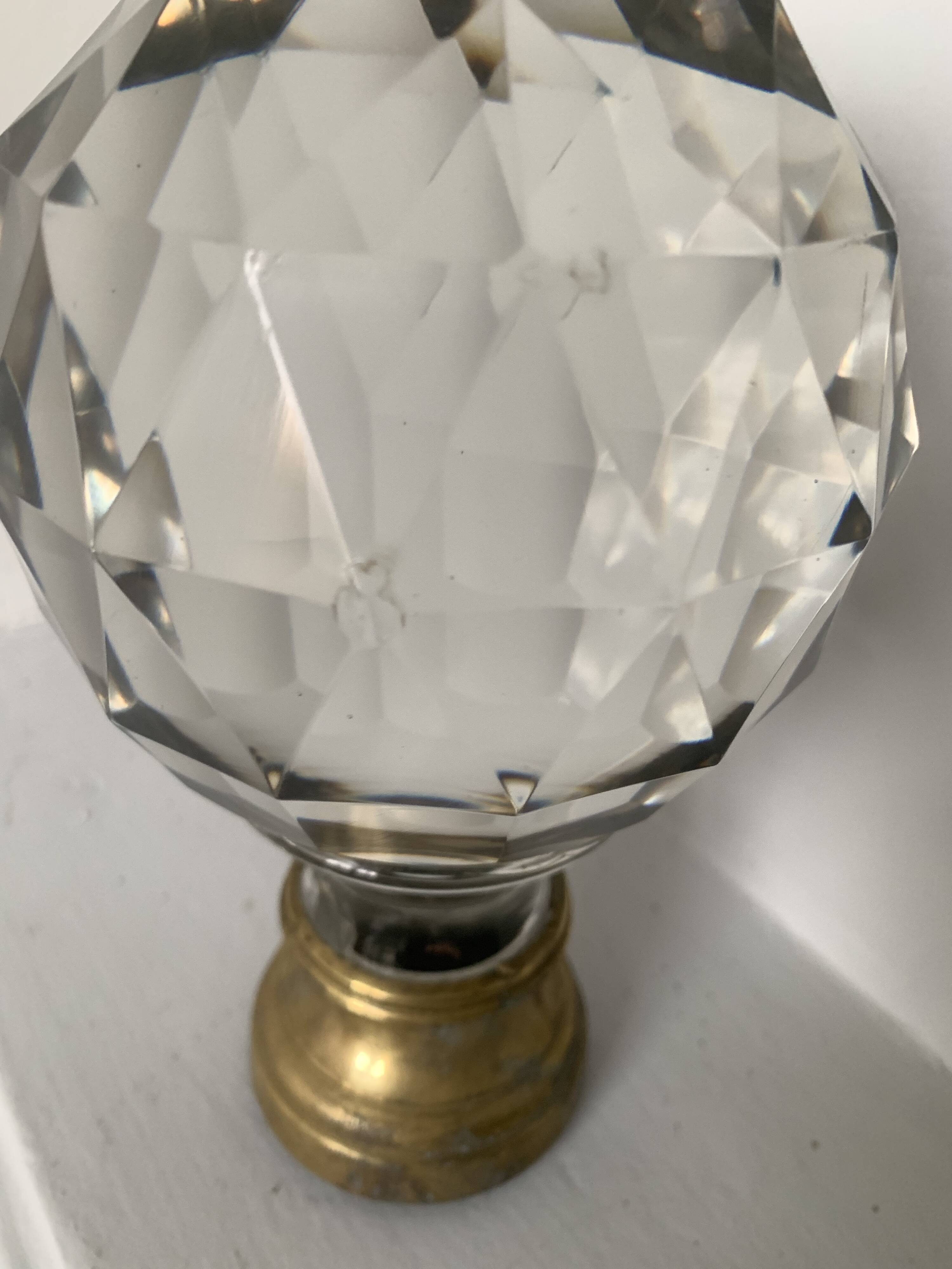 19th century crystal and bronze staircase ball