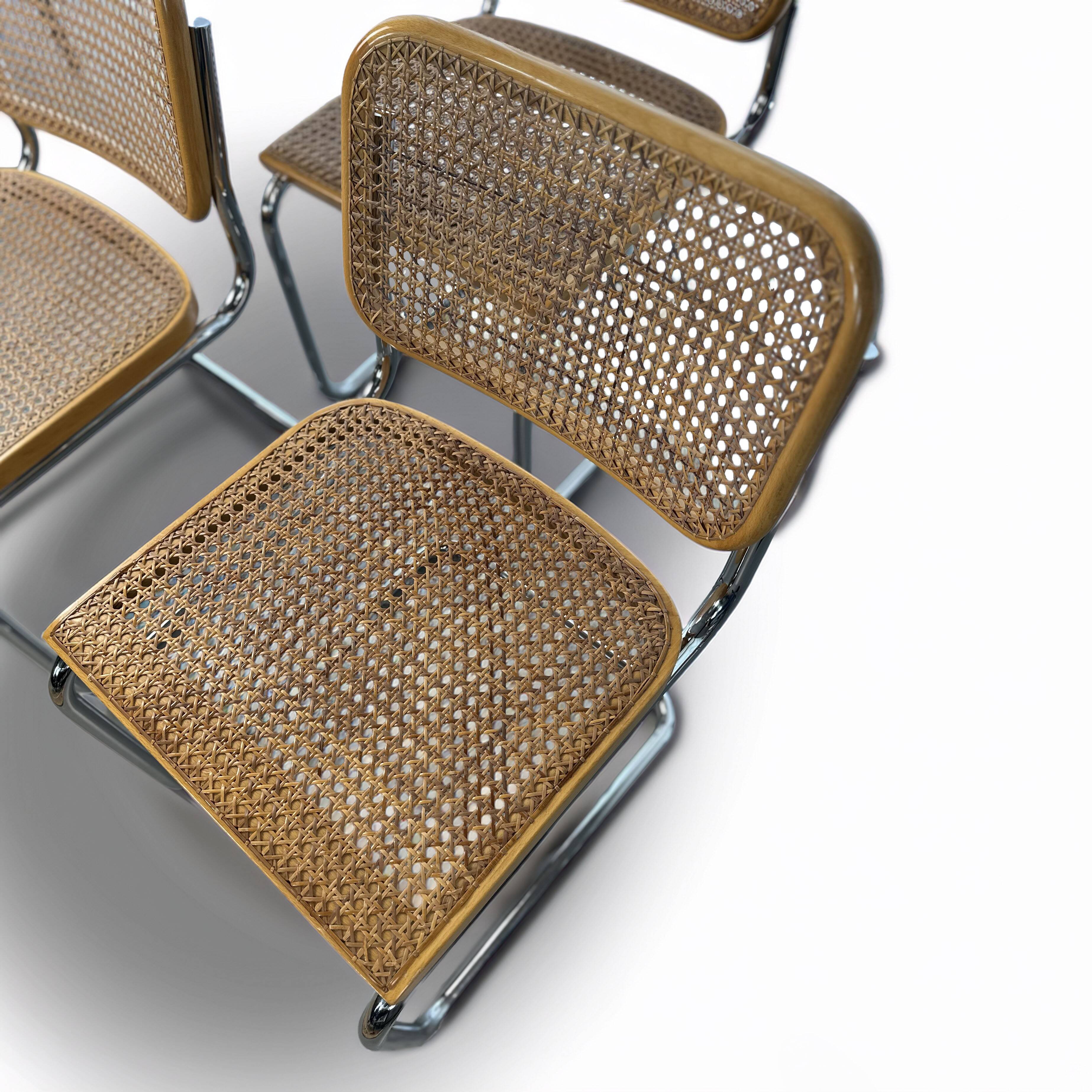 Ensemble de 6 chaises Cesca de Marcel Breuer pour Gavina, années 1960