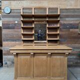Early 20th century bar set in solid elm