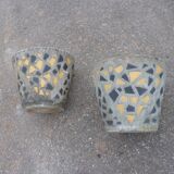 Pair of cement basins and tiles from the 50s
