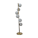 Old floor lamp in brass and opaline design from the 70s Max Bill lamp