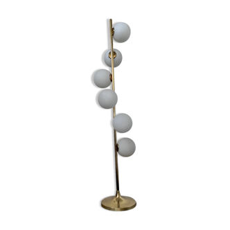 Old floor lamp in brass and opaline design from the 70s Max Bill lamp