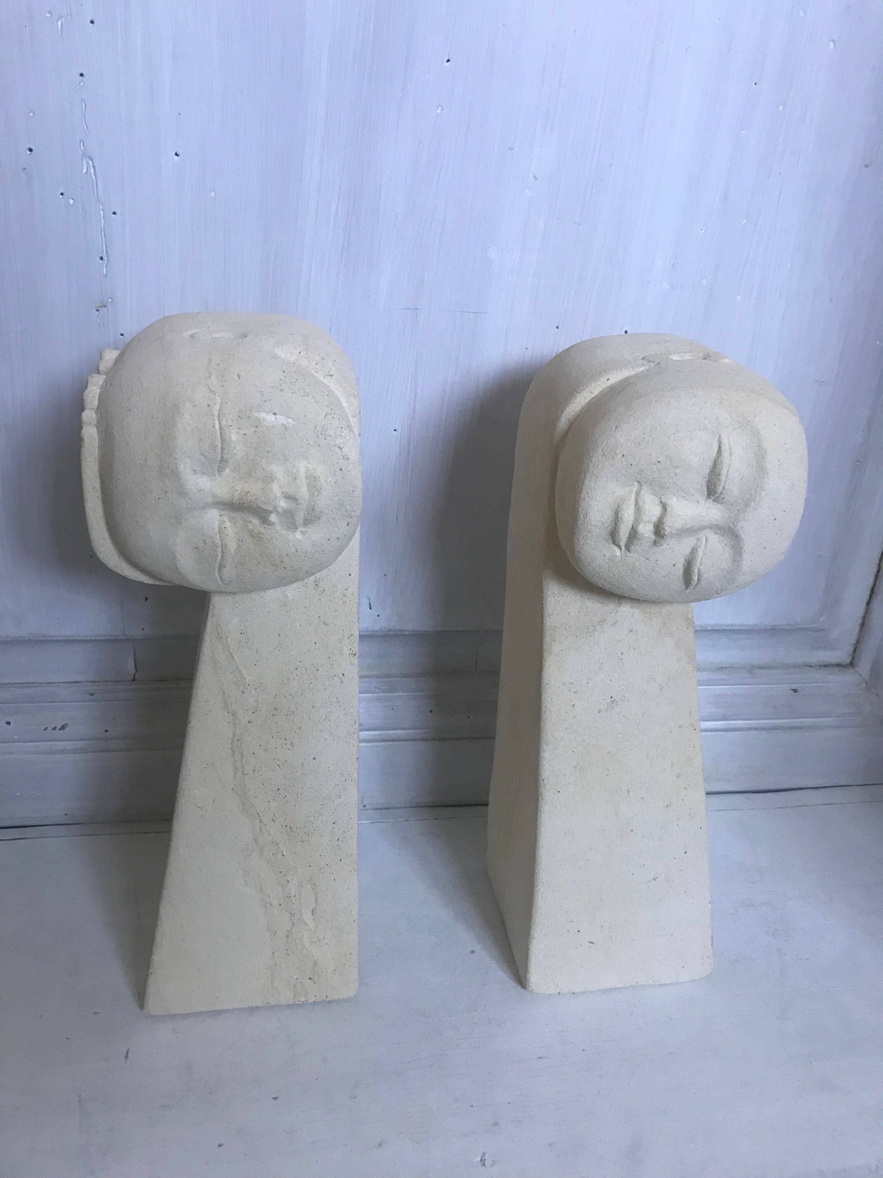 Pair of stone book clamts