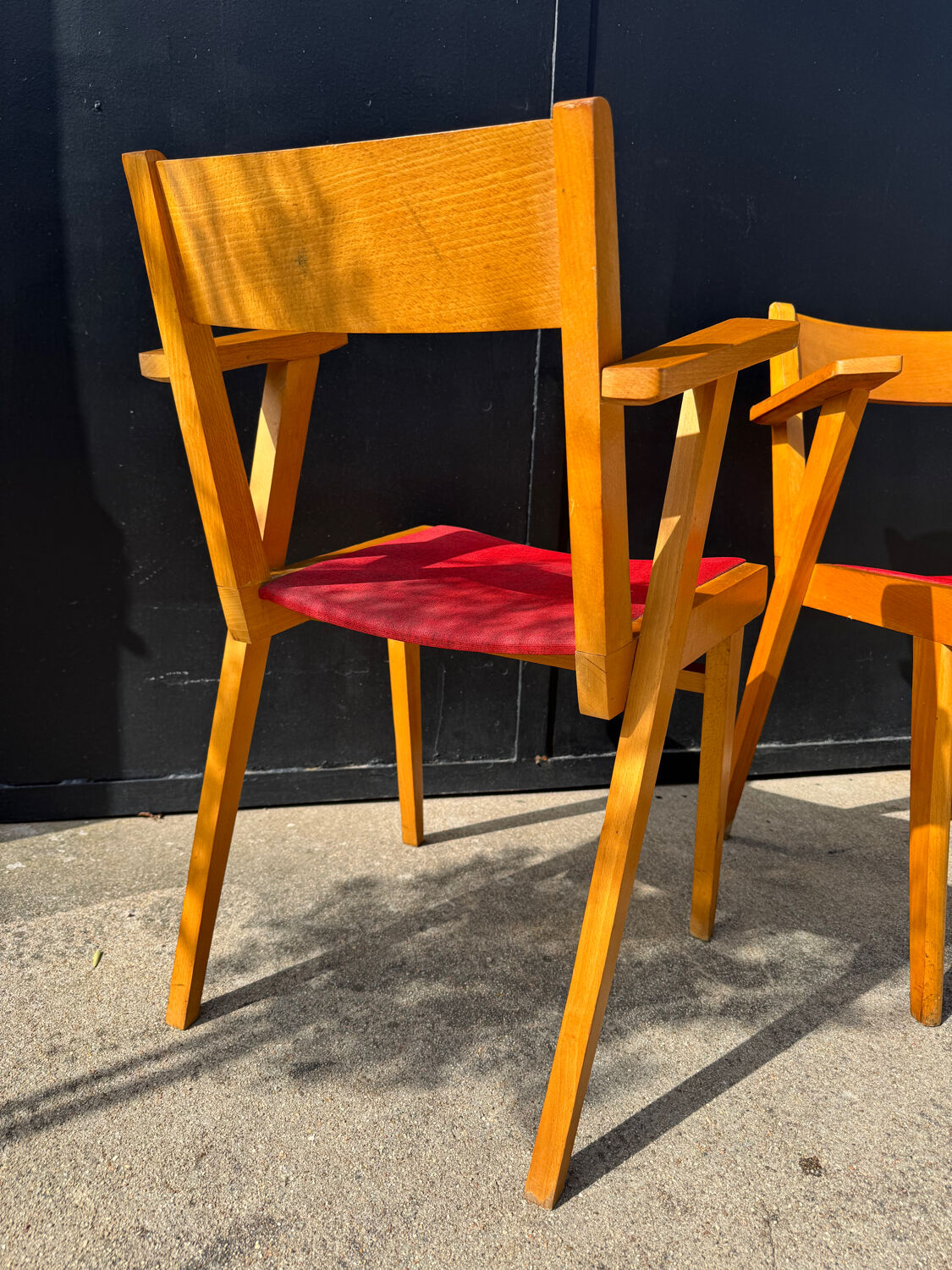 Bridge chairs with compass legs from the 1960s.