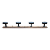 Wooden wall coat rack, vintage wall coat rack, bakelite hooks, ha