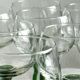 8 stemmed glasses with green stems, Alsatian wine glasses.