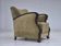 1950s, Danish relax armchair, green furniture velour, beech wood.