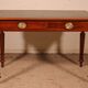 flat desk with two drawers from the 19th century in mahogany and inlays