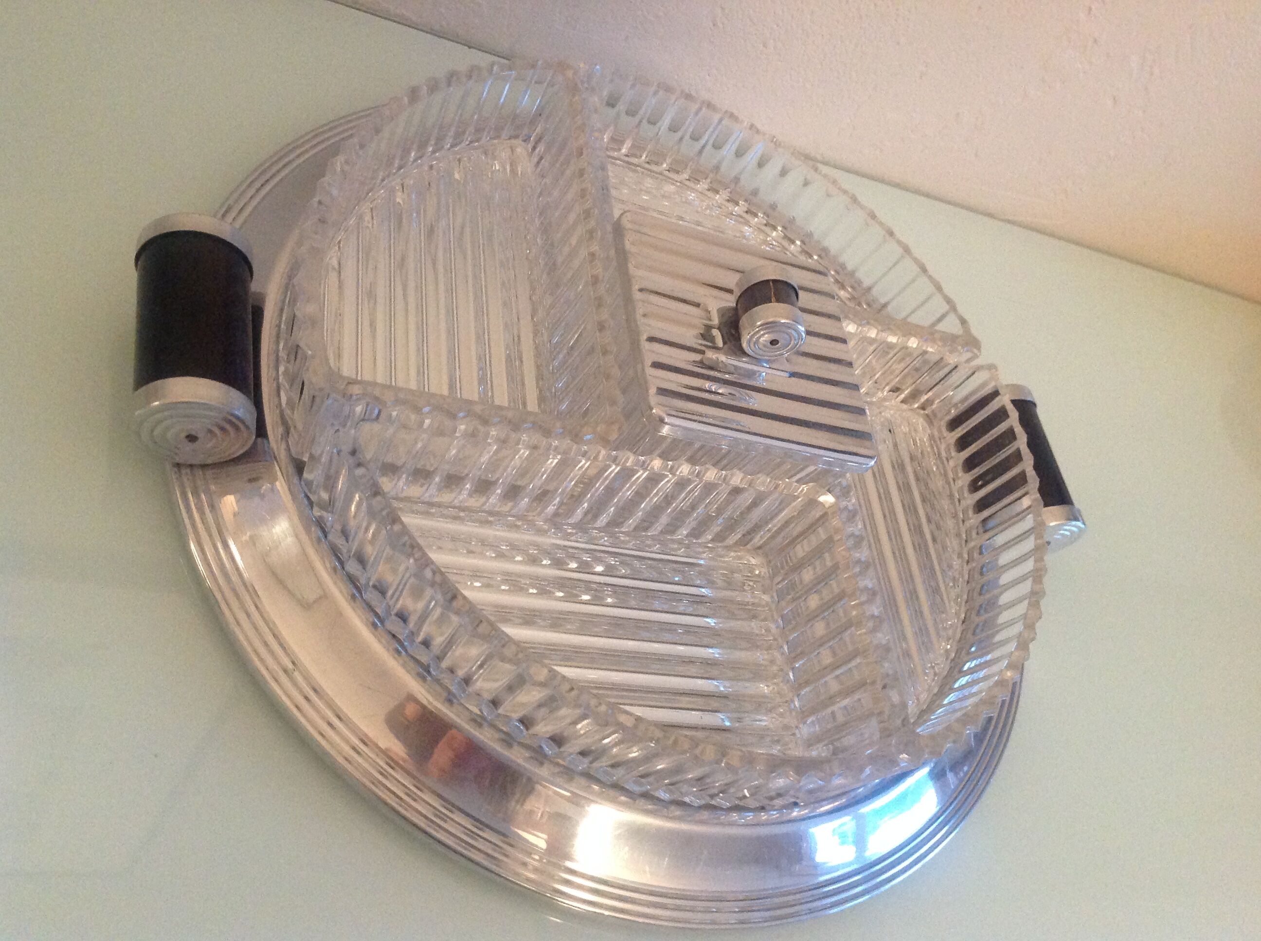 Servant mirror tray by Durinox Oxydor art deco style / 30s-40s