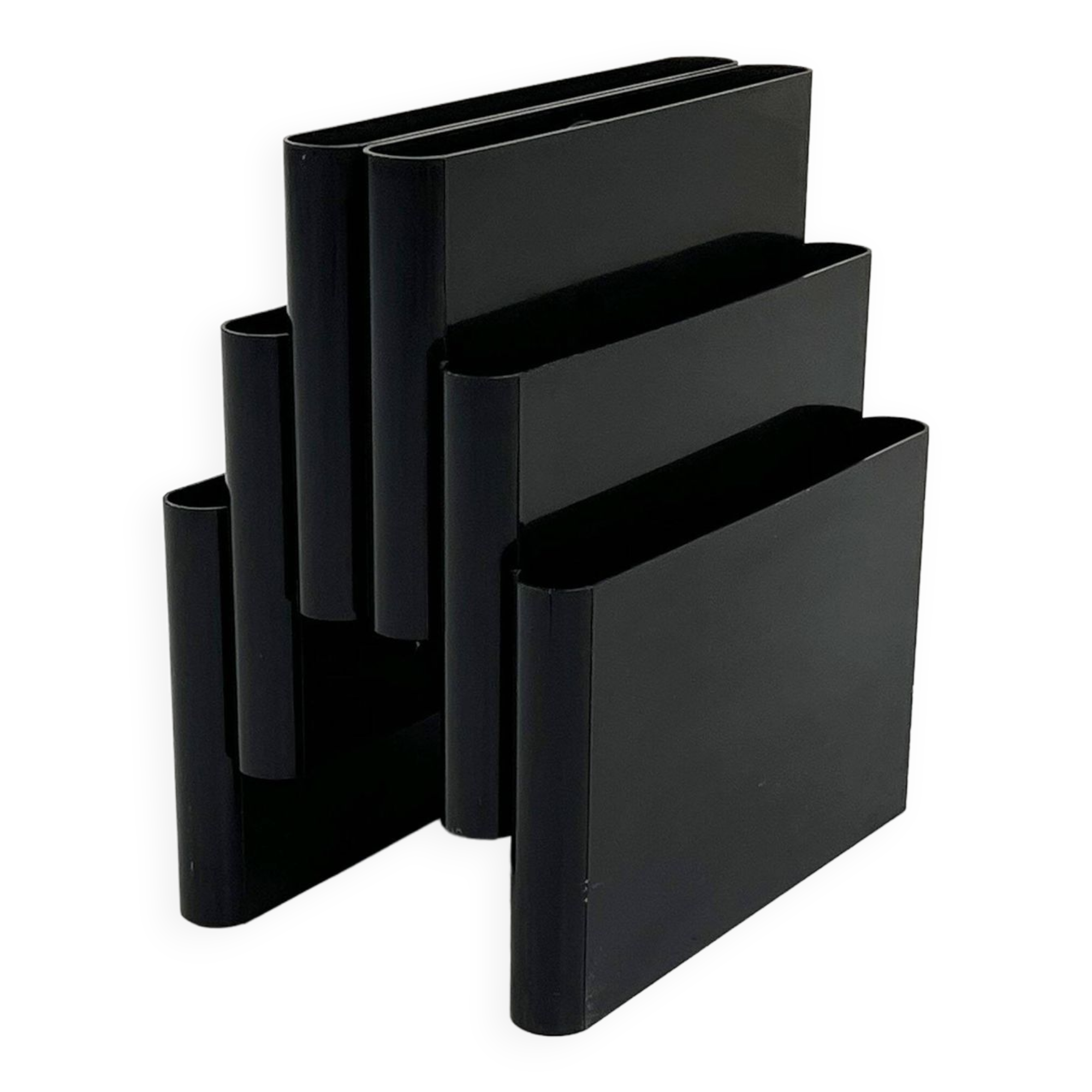 Black magazine rack by Giotto Stoppino for Kartell, 1970