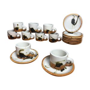 9 tasses à café en - poterie colombe