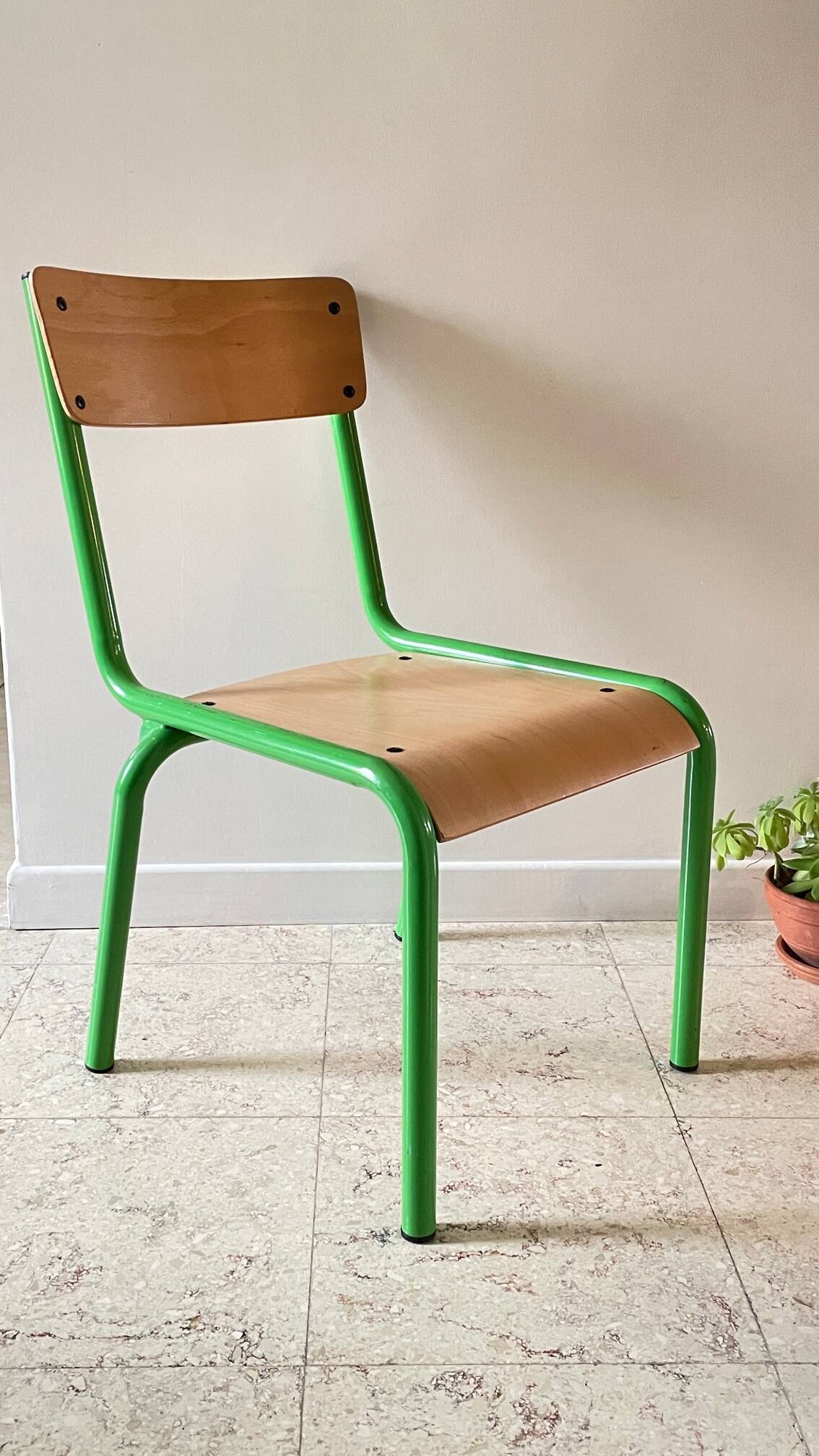 CHAISE d'Ecole pour KIDS Verte VINTAGE