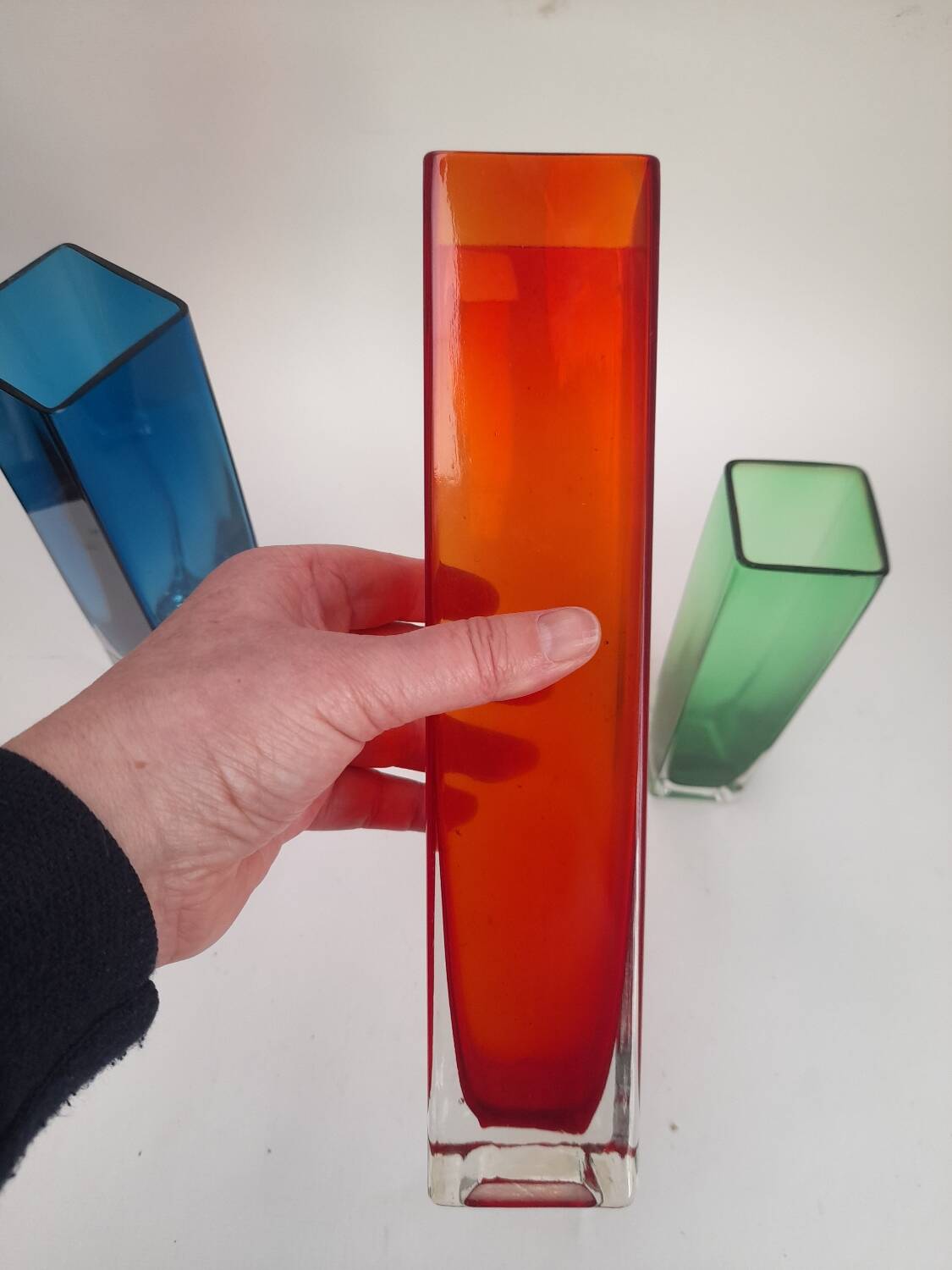 Set of 3 Murano glass vases