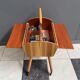 Sewing box on legs and wheels