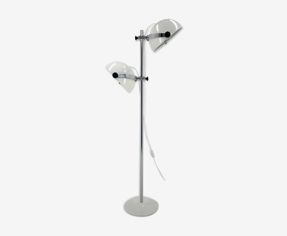 Lampadaire réglable chromé et métal laqué des années 1970, Italie