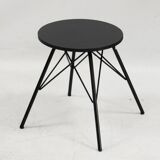 Set of 4 stools in black lacquered wood