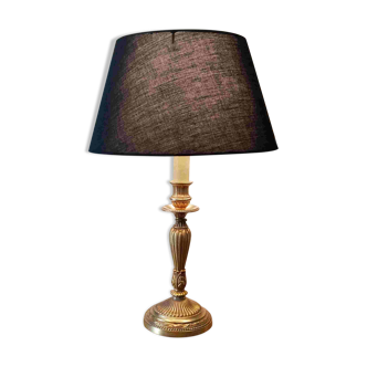Lampe ancienne 1 feu en bronze doré , lampe de chevet