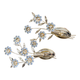 Pair of wall lamps bouquet of flowers