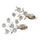 Lot de 2 appliques bouquet de fleurs